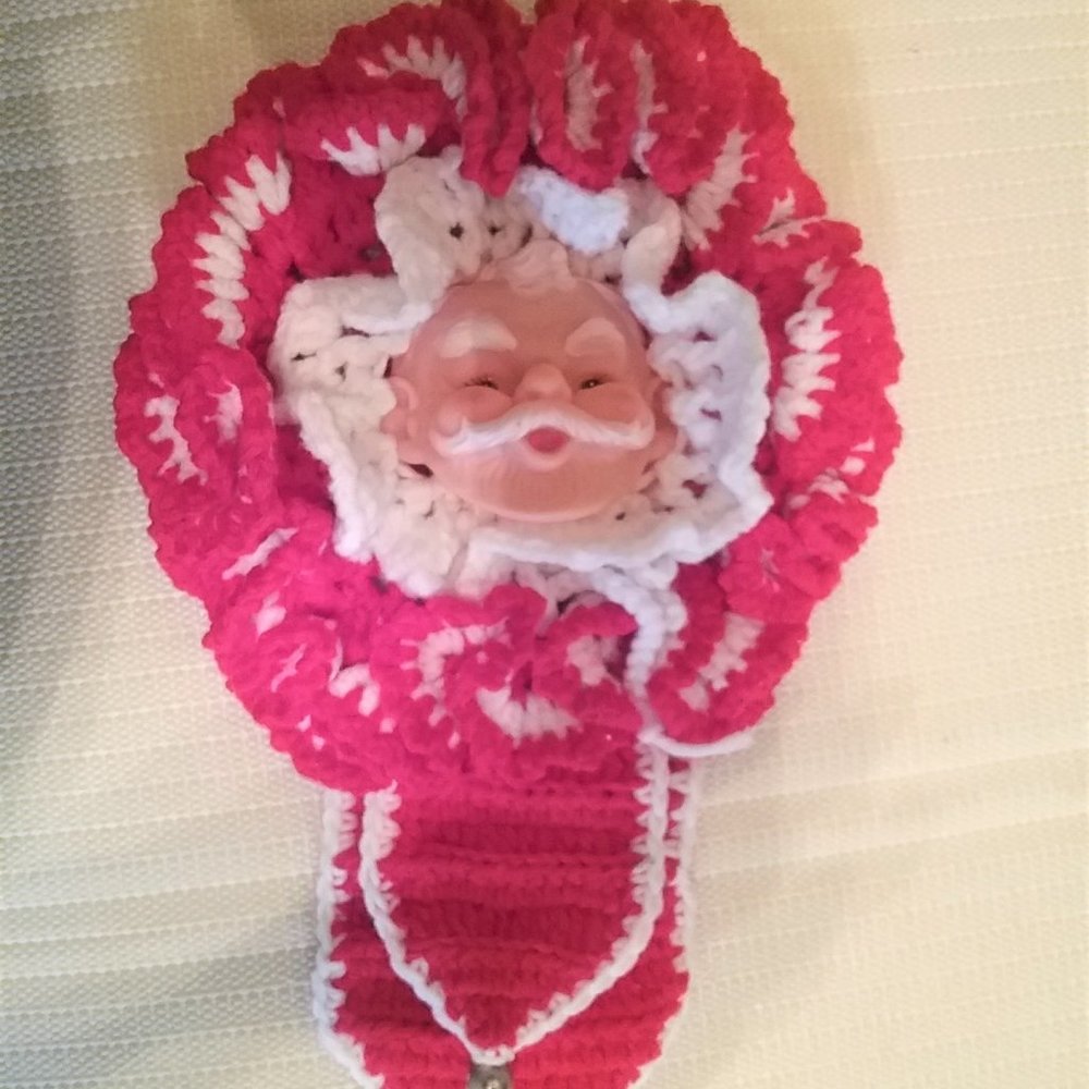 Vintage crocheted Santa decoration